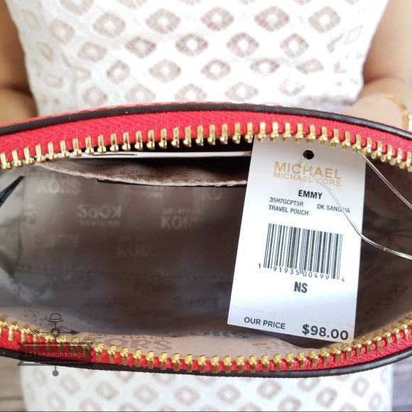 NWT Michael Kors Emmy dark Sangria travel pouch - Picture 7 of 7